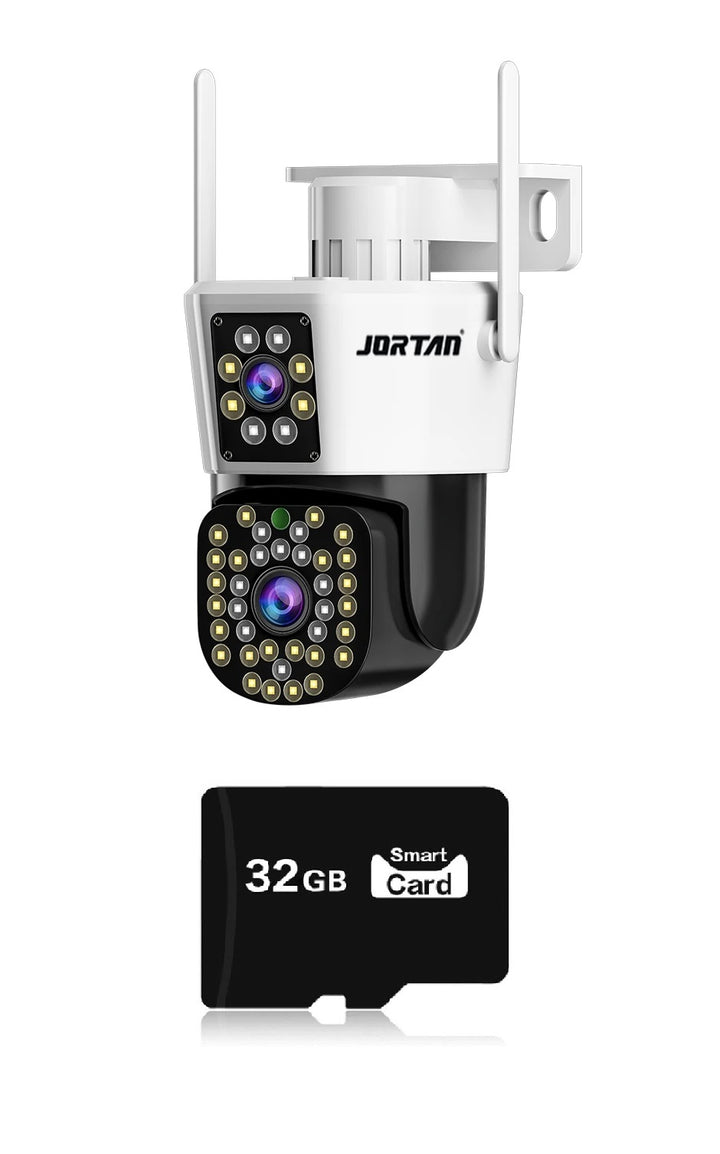 **Camera dubla 6MP Night Vision Wifi, Jortan Full HD 4K cu Alarma Integrata, Detectare Umana si Recunoastere Faciala