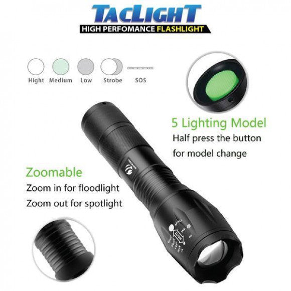 Oferta 1+1 Gratis! Lanterna tactica Tac Light 5 moduri luminare