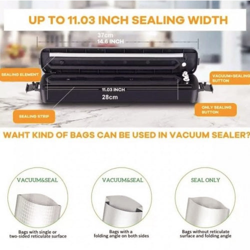 Aparat de vidat pungi - Vacuum Sealer negru