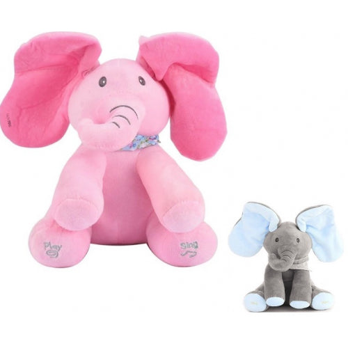 Elefant interactiv din plus Peek a Boo COMPLET ROZ