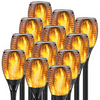 Set 12 x Lampa solara tip torta cu efect flacara