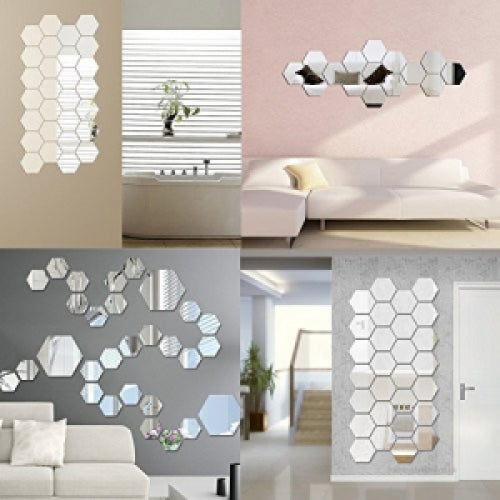 Oglinzi Decorative Stickere Hexagonale - 12 Bucati