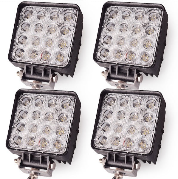 Set 4 proiectoare 16 LED 48W auto OFF-ROAD, IP 67