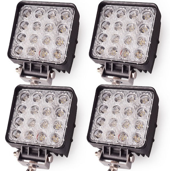 Set 4 proiectoare 16 LED 48W auto OFF-ROAD, IP 67