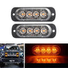 Set 2 stroboscoape auto 4 LED 12V, lumina portocalie